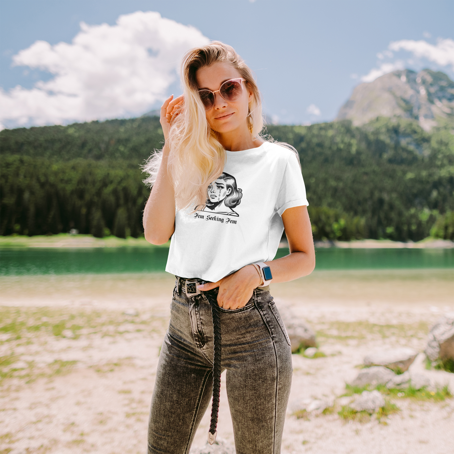 Fem Seeking Fem - Champion Women's Heritage Cropped T-Shirt
