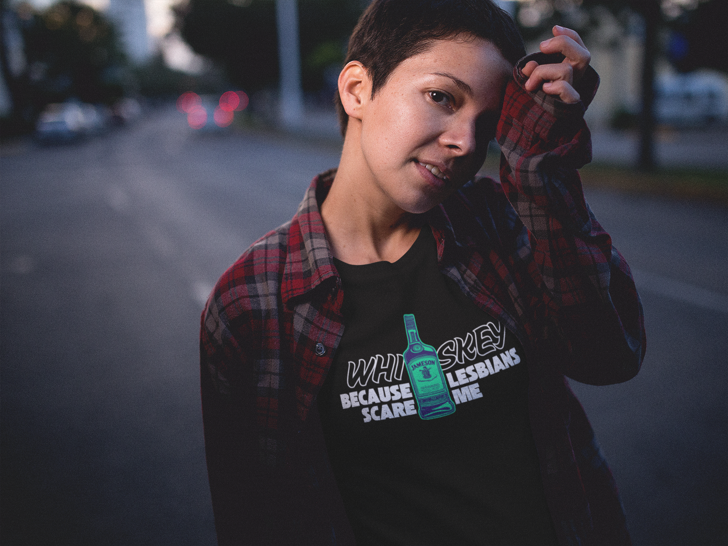 Whiskey, Because Lesbians Scare Me - Unisex Heavy Cotton Tee