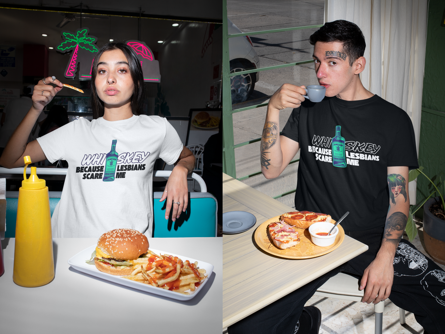 Whiskey, Because Lesbians Scare Me - Unisex Heavy Cotton Tee