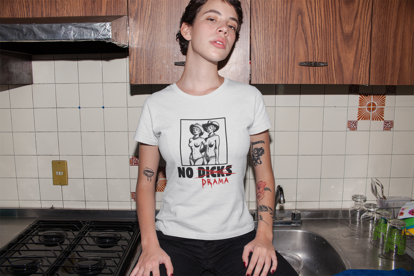 No Dicks No Drama - Unisex Heavy Cotton T-Shirt