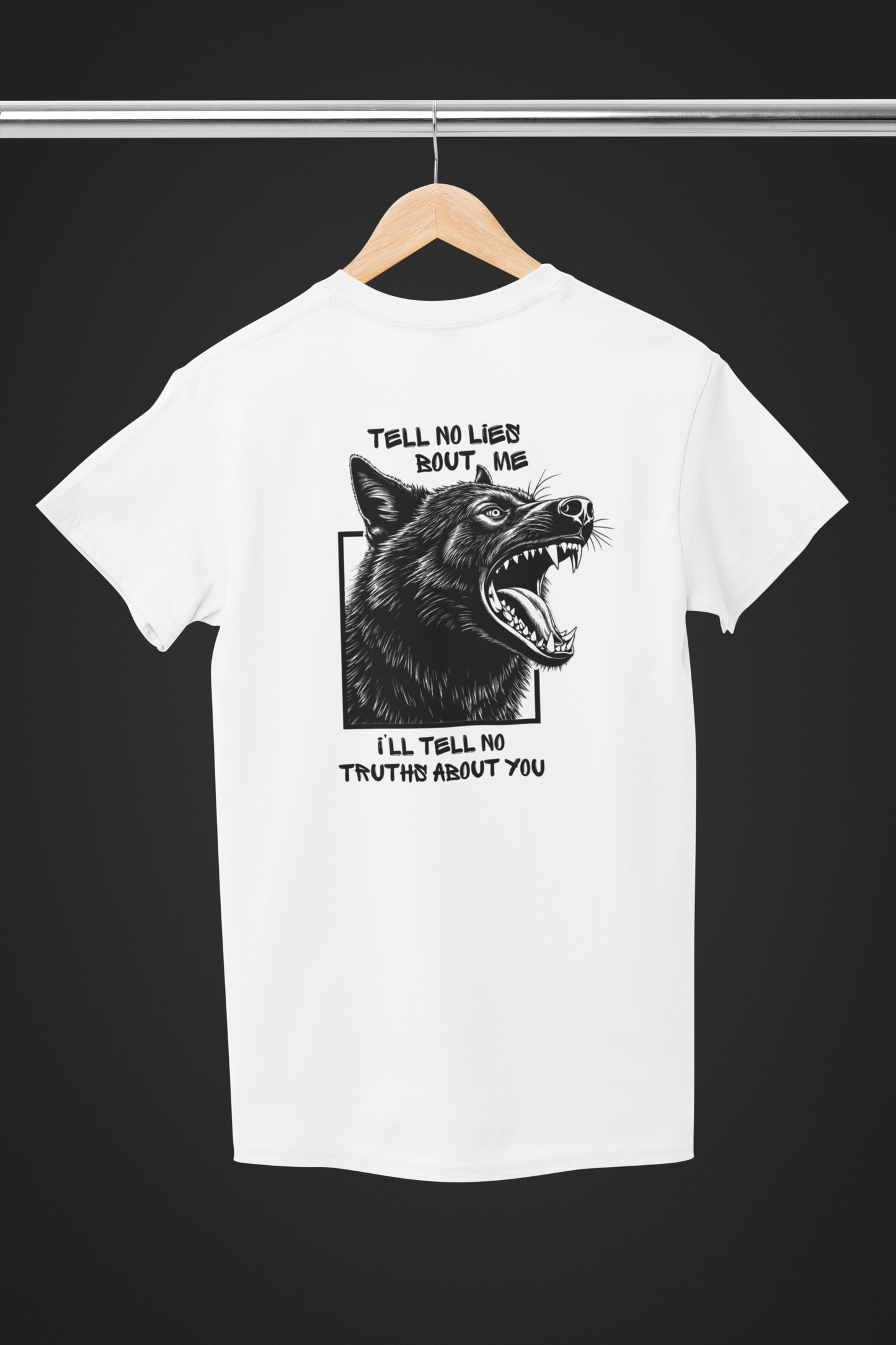 Tell No Lies - Unisex Garment-Dyed Pocket Wolf T-Shirt