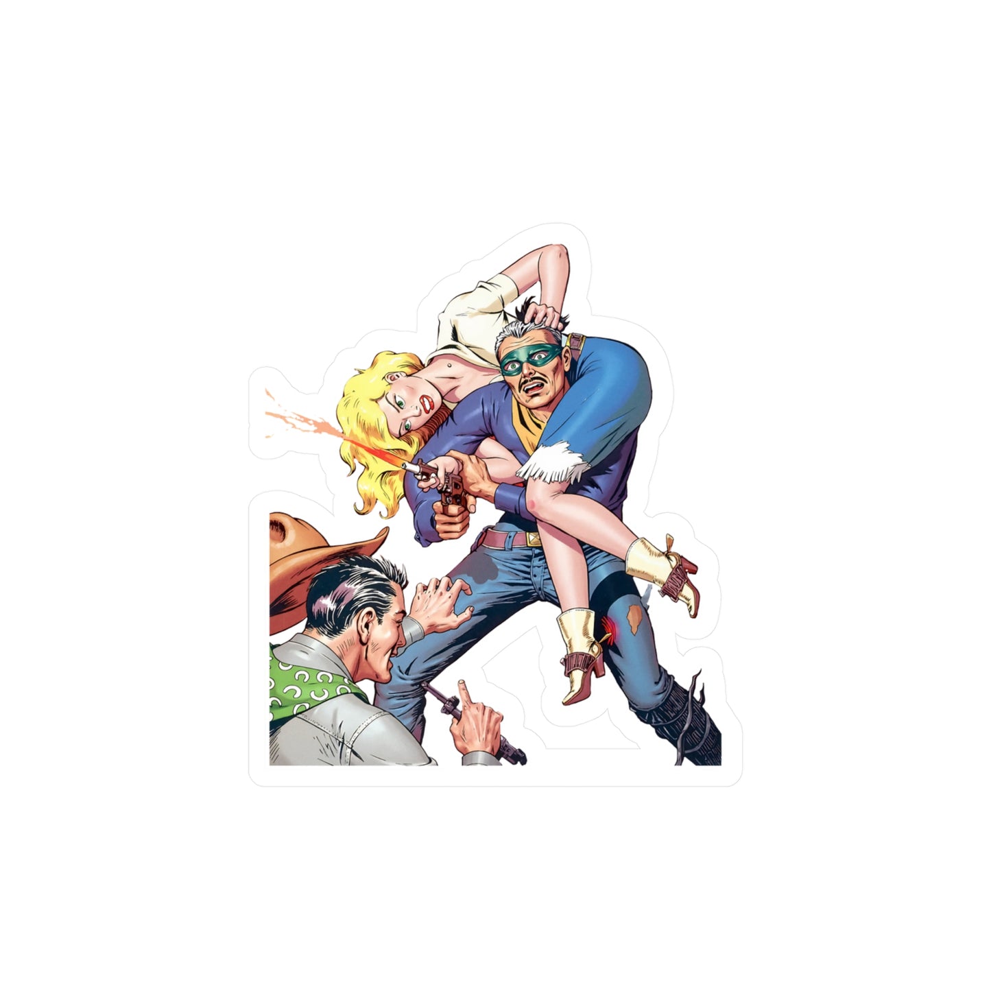 Cowboy Tussle - Kiss-Cut Vinyl Decal