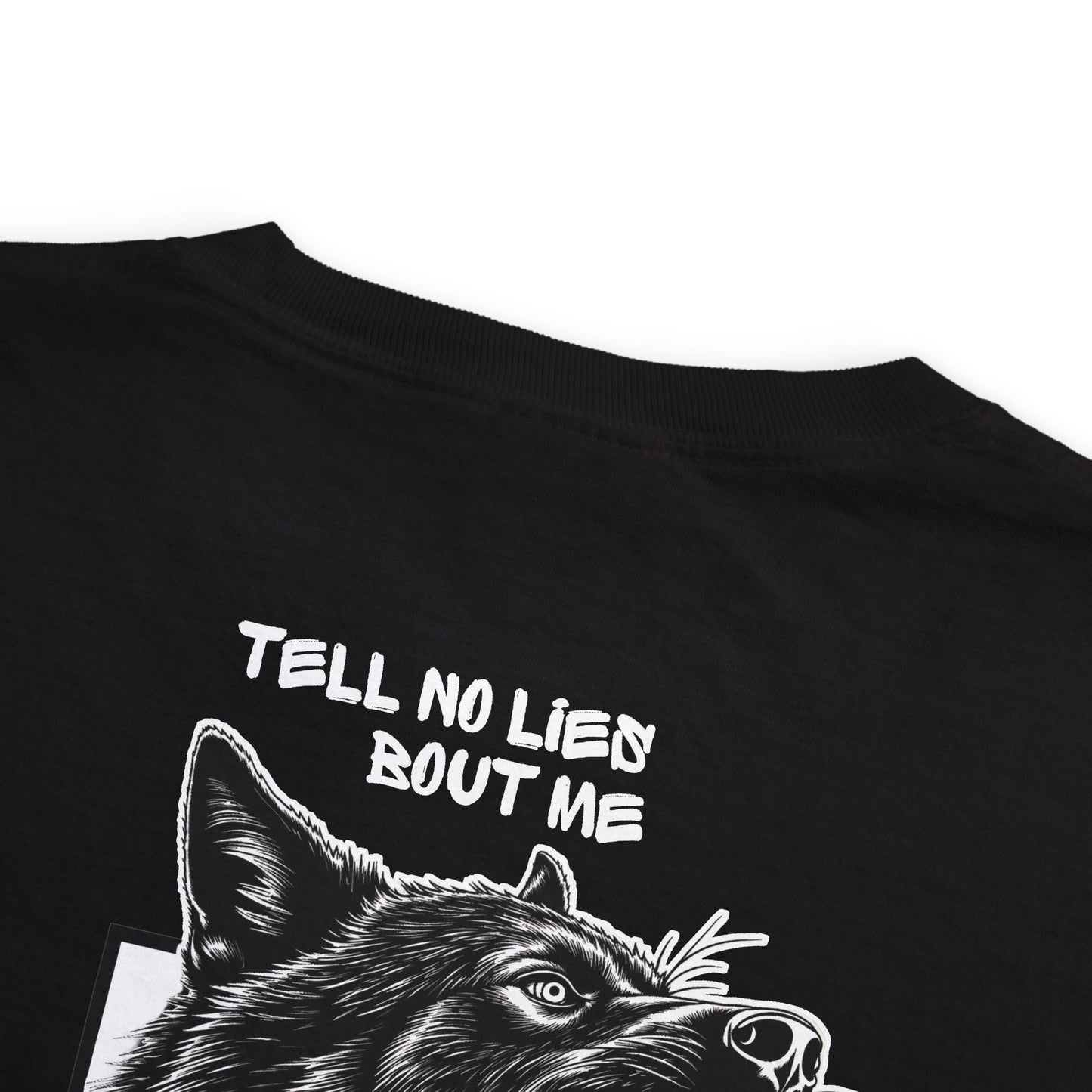 Tell No Lies - Unisex Garment-Dyed Pocket Wolf T-Shirt