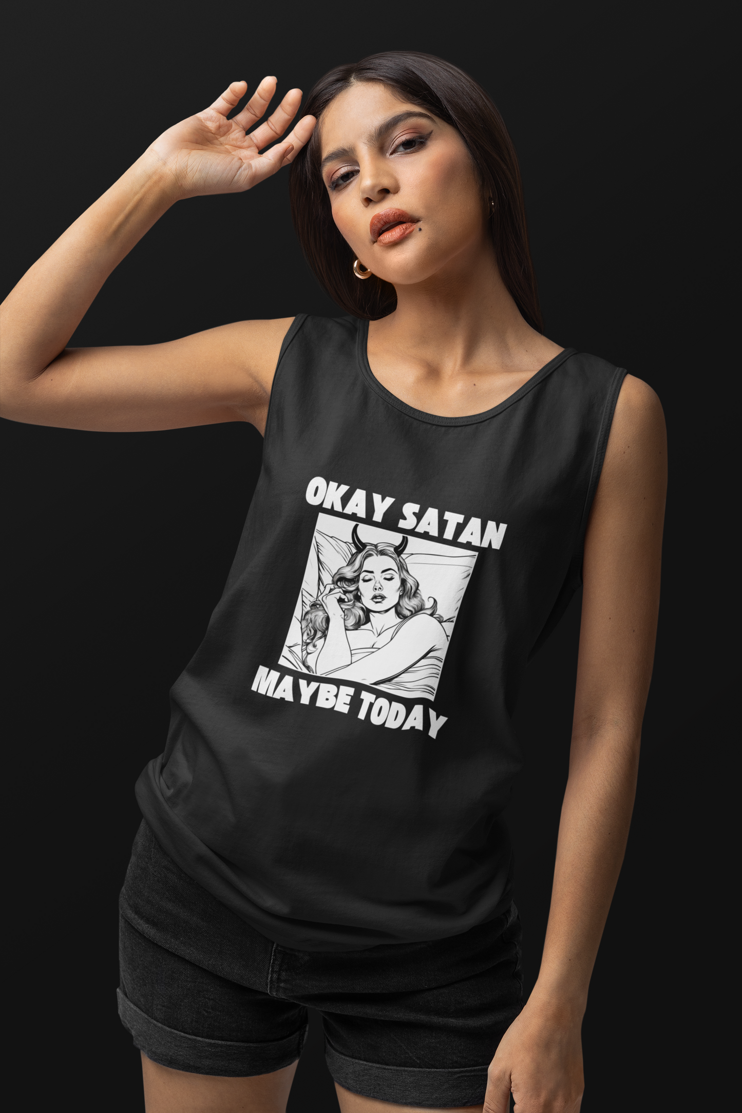 Okay Satan, Maybe Today - Unisex Garment-Dyed Tank Top