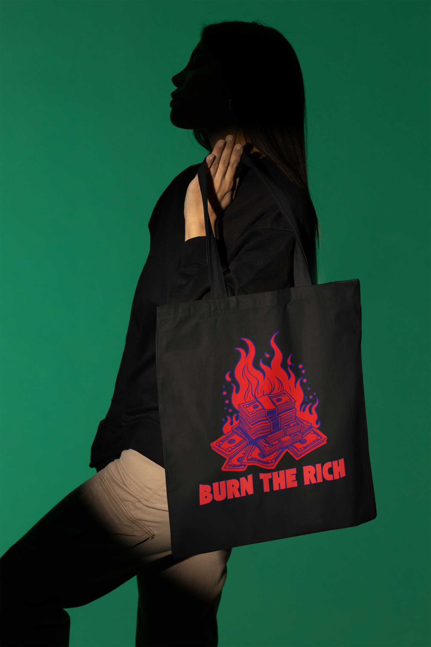 Burn The Rich - Cotton Canvas Tote Bag