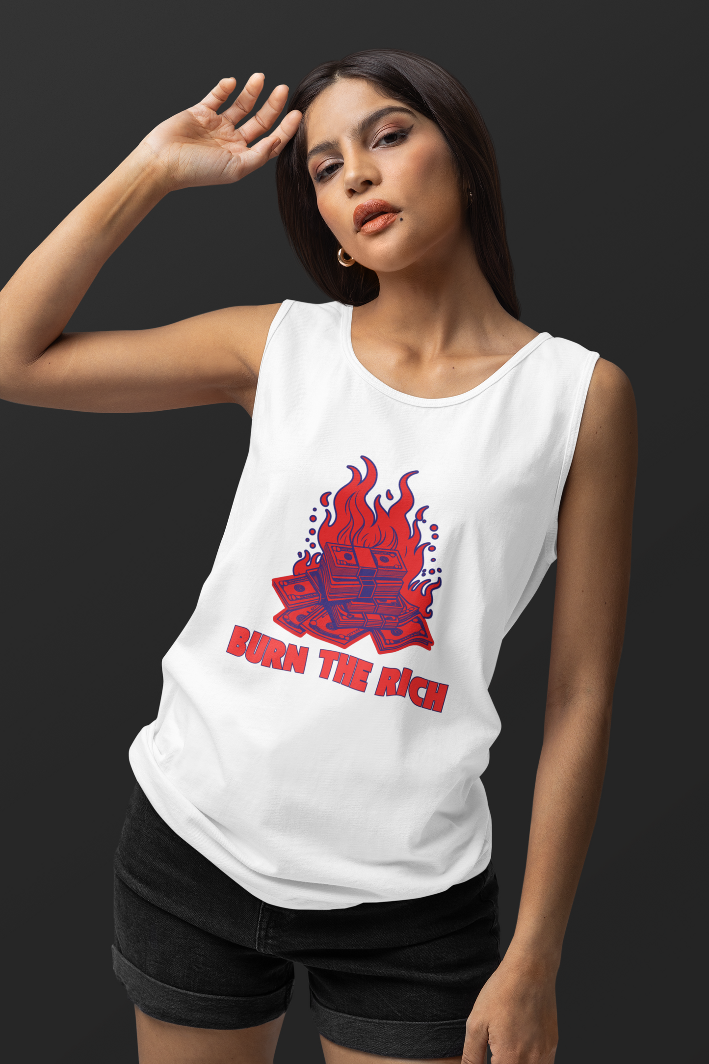 Burn The Rich - Unisex Heavy Cotton Tank Top