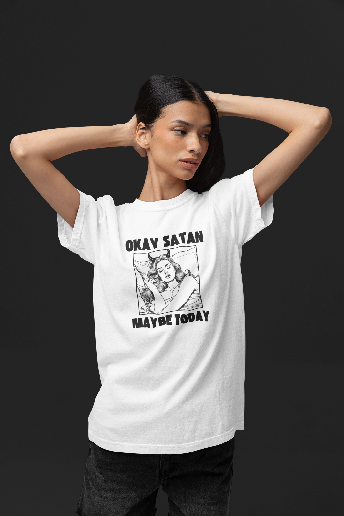 Okay Satan Maybe Today - Unisex Heavy Cotton T-Shirt