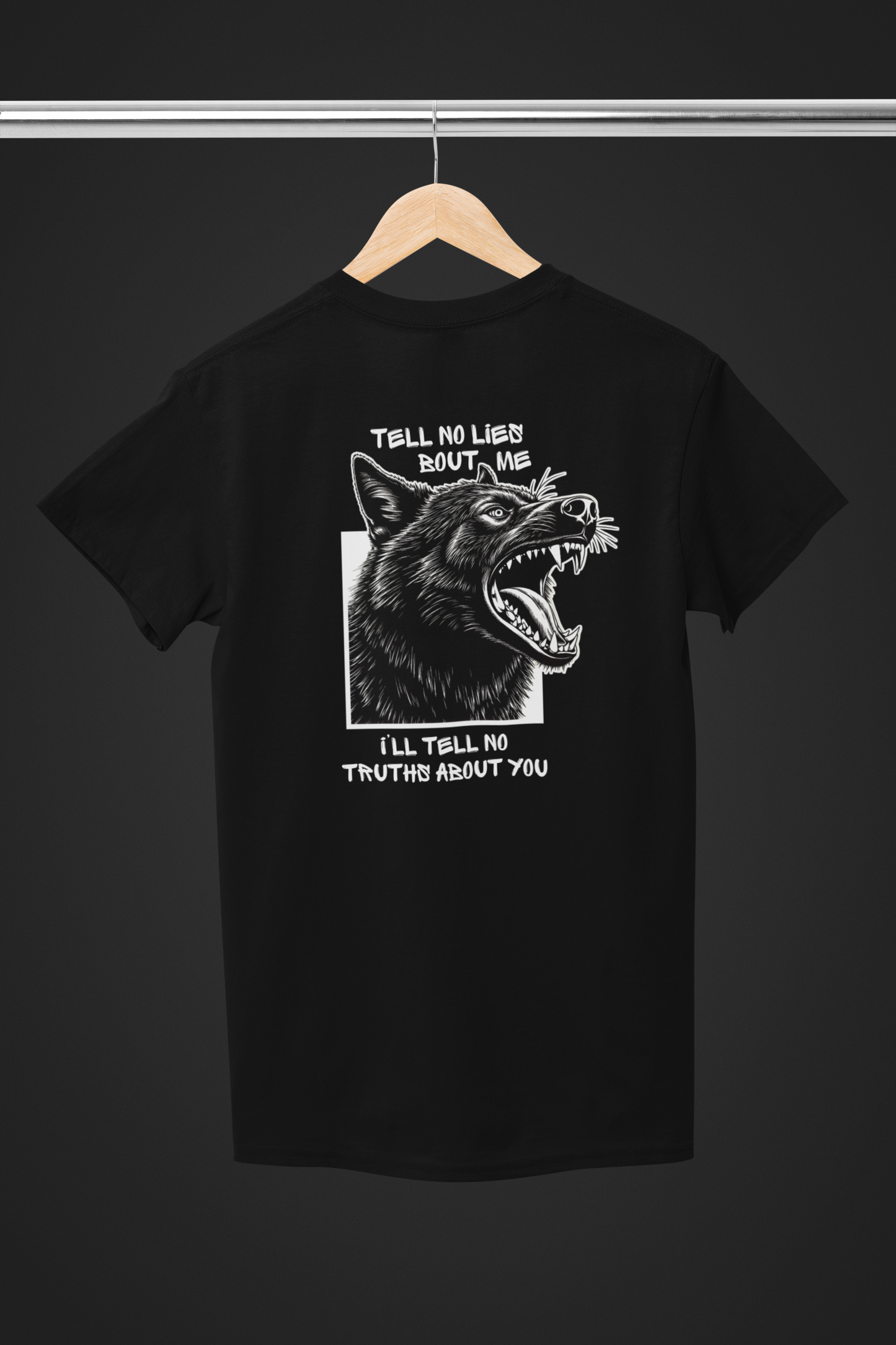 Tell No Lies - Unisex Garment-Dyed Pocket Wolf T-Shirt
