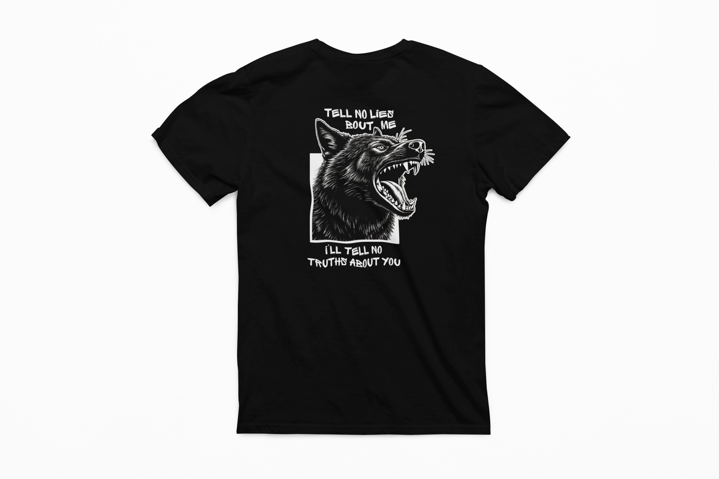 Tell No Lies - Unisex Garment-Dyed Pocket Wolf T-Shirt