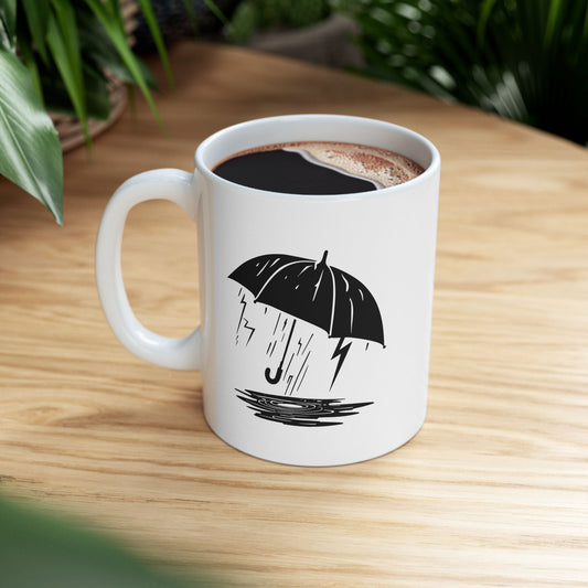 Rain Check Merch Umbrella Logo - 11oz Ceramic Mug